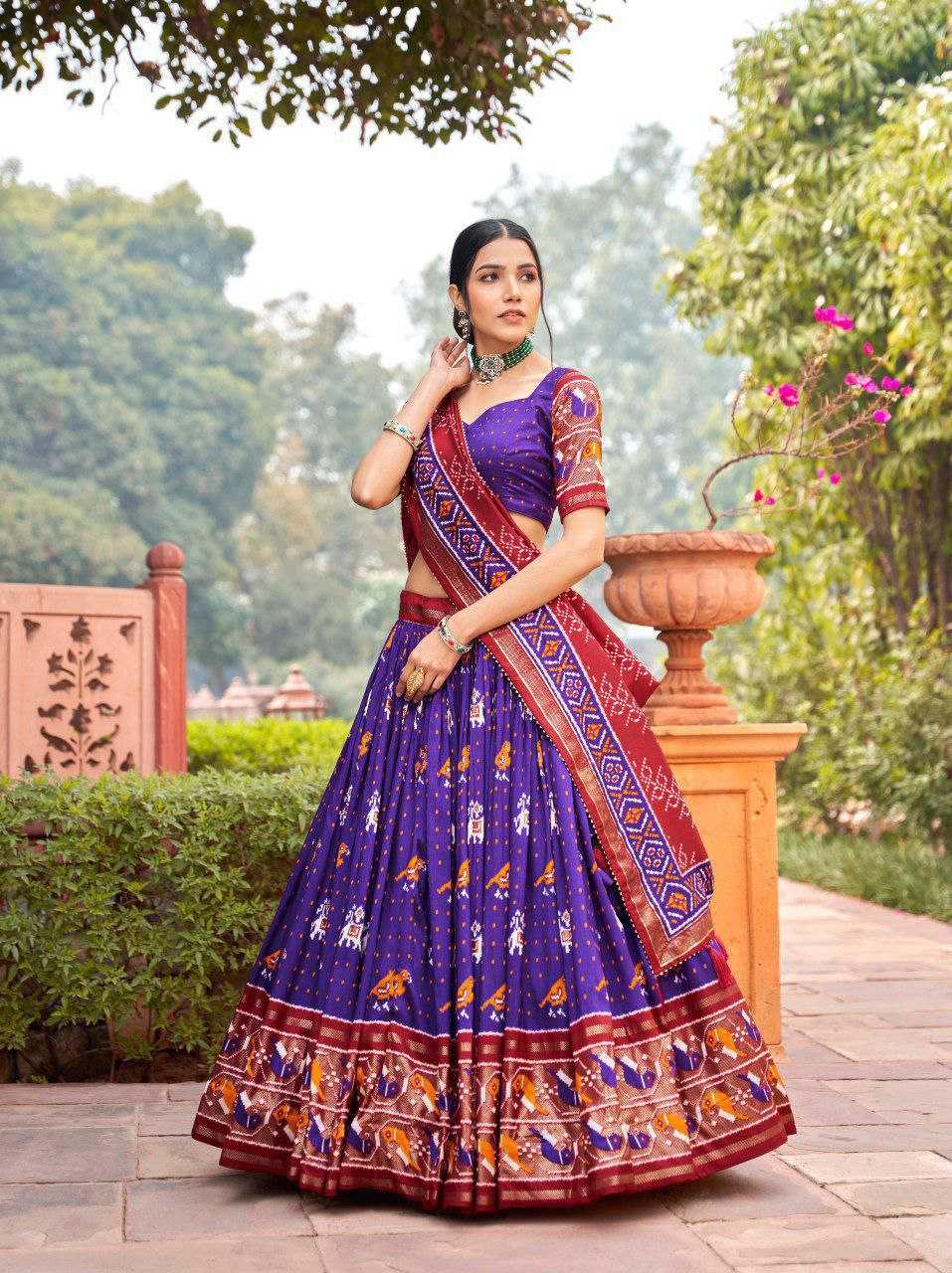 YNF TUSSAR SILK KESH187 Panchi LEHENGAS WHOLESALE SILK TRADITIONAL PRINTED LEHENGA WITH DUPTTA WEDDING LEHENGAS MANUFACTURER - Deevit International