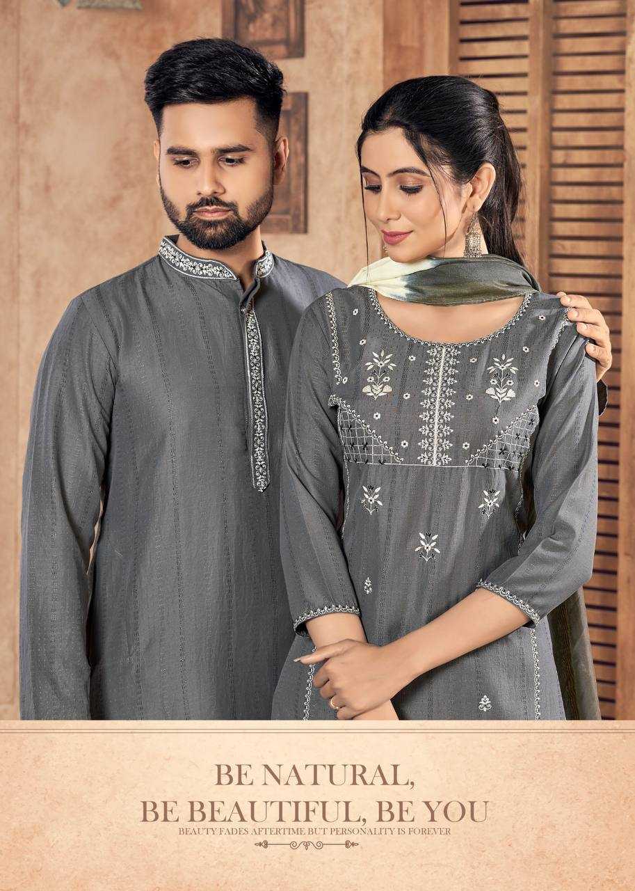 YNF VISCOSE RIN131 V13 COUPLE WEAR WHOLESALE MENS KURTA PAYJAM & FEMALE KURTIS BOTTOM MANUFACTURER