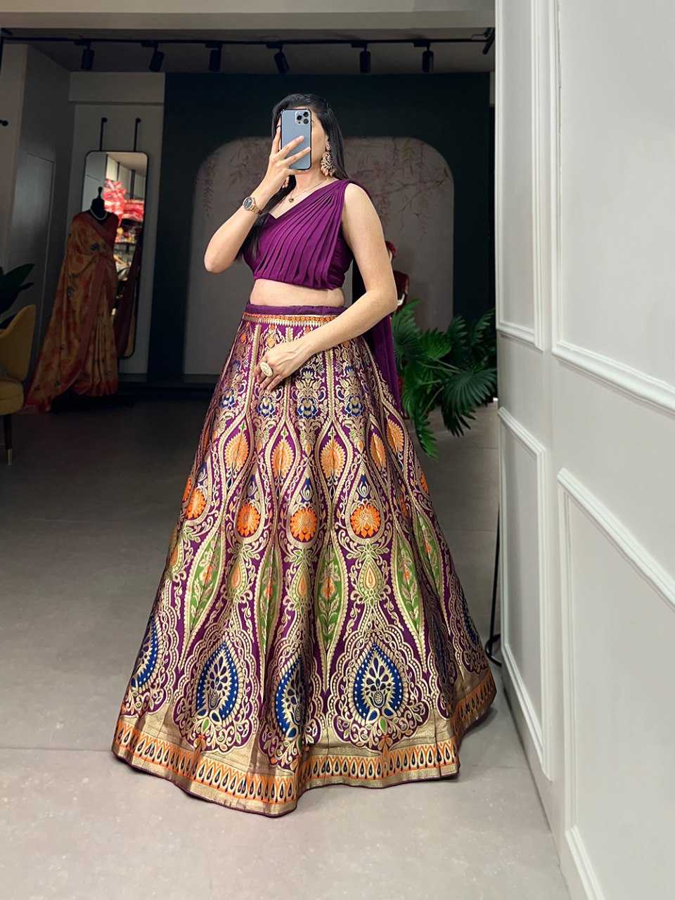 YNF BANARASI SOFT SILK KESH139 2046 LEHENGAS WHOLESALE FANCY SILK WEDDING LEHENGA WITH BLOUSE LEHENGAS MANUFACTURER - Deevit International