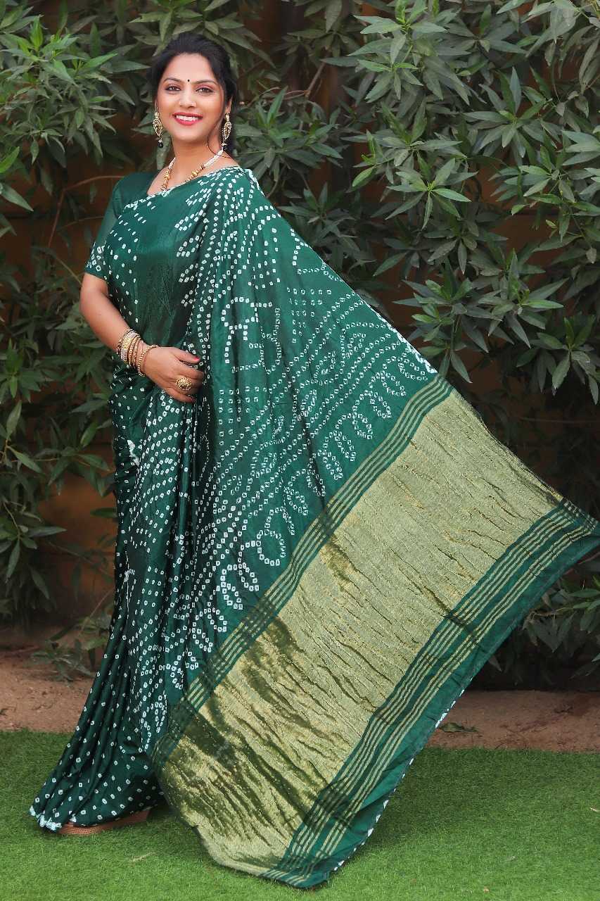 YNF BANDHANI SILK RIN144 SUHASINI SILK SAREES WHOLESALE BANDHANI GAJJI MODAL SILK SAREE FOR WEDDING SAREES MANUFACTURER - Deevit International