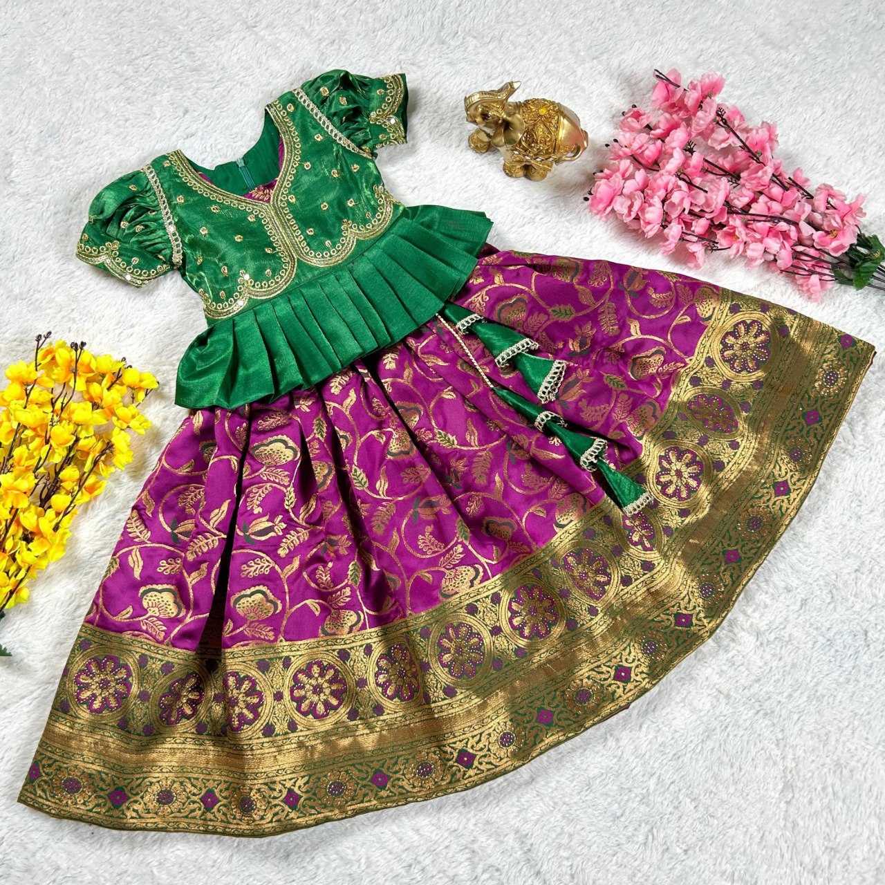 YNF BANGLORI SILK KESH109 RRKT87 KIDS WEAR WHOLESALE KIDS GOWNS MANUFACTURER - Deevit International