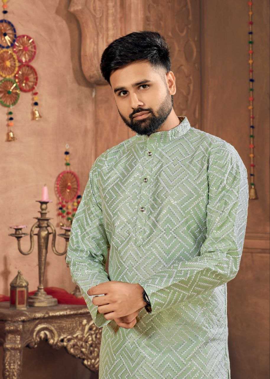 YNF BANGLORI SILK KESH246 ROYAL MEN V-8 MENS WEAR WHOLESALE SILK KURTA EMBROIDERED KUTRA PAJAMA MANUFACTURER - Deevit International