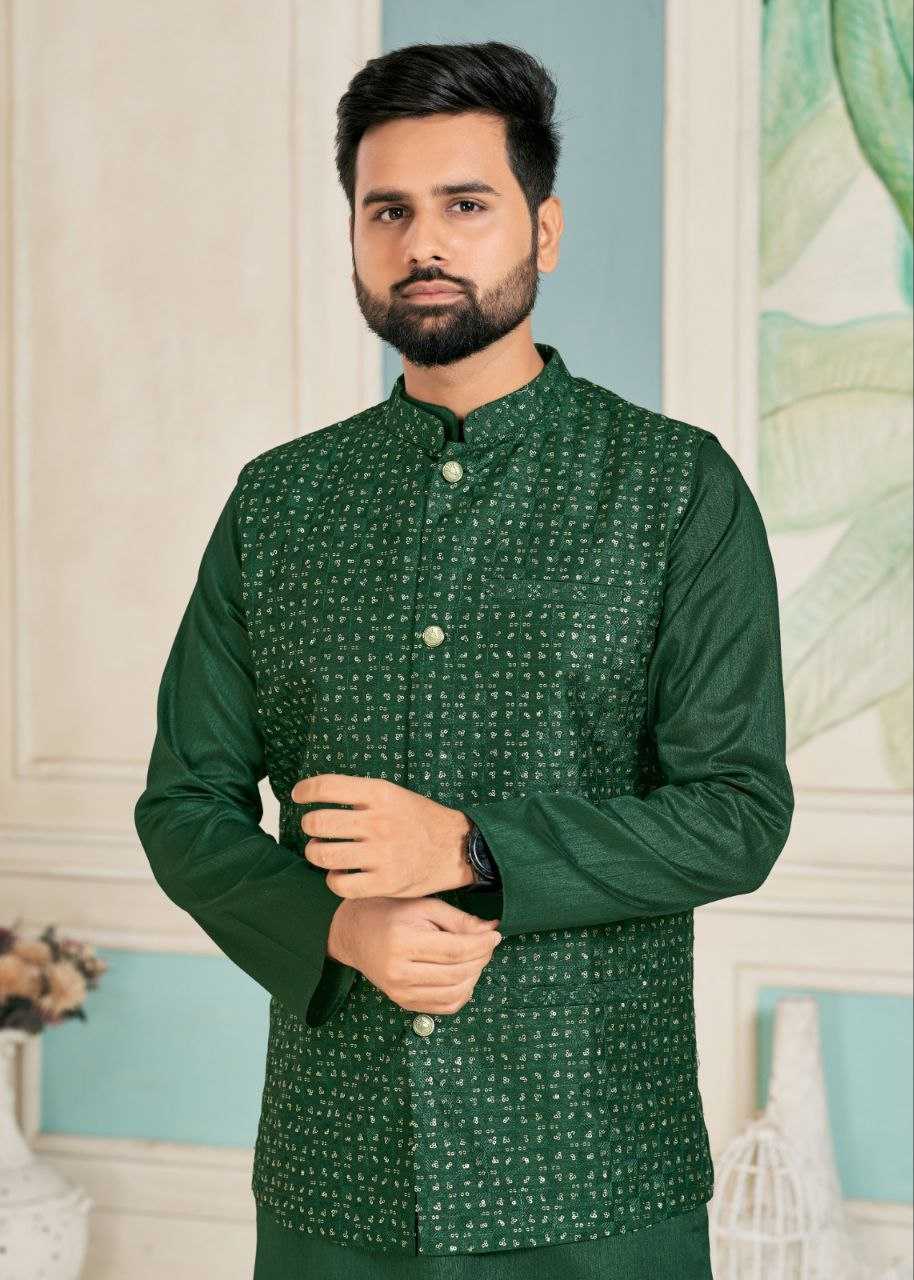 YNF BANGLORI SILK KESH246 SWAYAMVAR WHOLESALE MENS WEAR PATHANI SUIT SILK KURTA MANUFACTURER - Deevit International