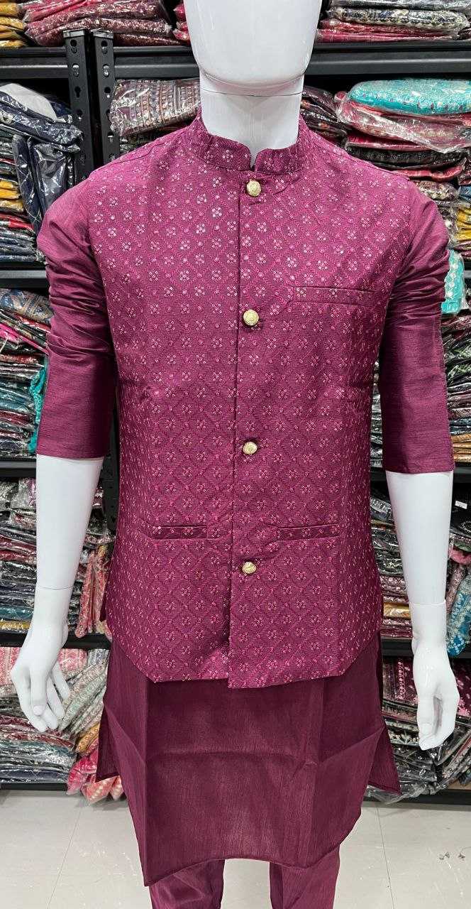 YNF BANGLORI SILK KESH246 SWAYAMVAR WHOLESALE MENS WEAR PATHANI SUIT SILK KURTA MANUFACTURER - Deevit International