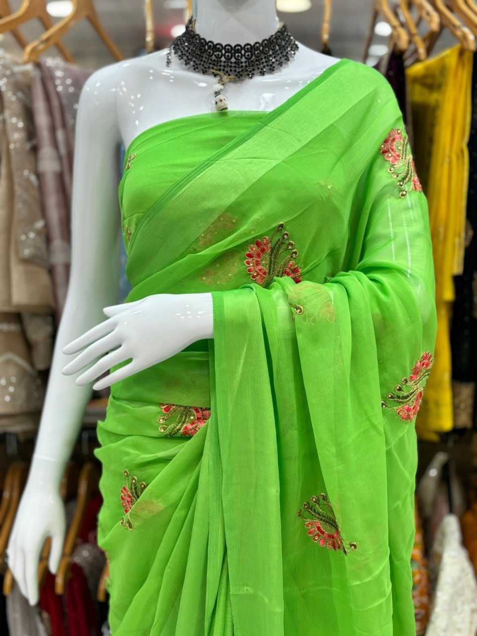 YNF CHIFFON KESH114 590 SAREES WHOLESALE TRADITIONAL CHIFFON EMBROIDERY LIGHT WEIGHT SAREES MANUFACTURER - Deevit International