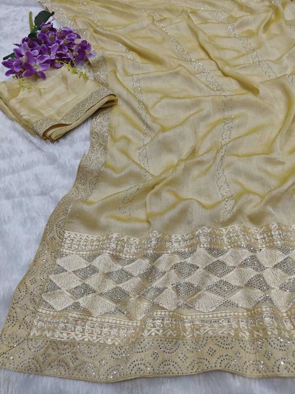 YNF CHIFFON KESH189  PARAMPARA - 4 SAREES WHOLESALE PARTY WEAR CHIFFON EMBROIDERED SAREES MANUFACTURER - Deevit International