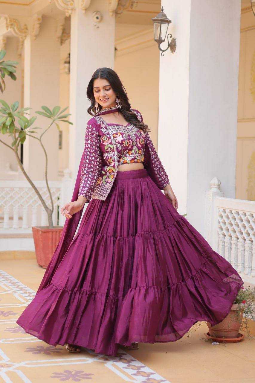 YNF CHINON KESH127 063 LEHENGAS WHOLESALE EMBROIDERED JACKET STYLE WEDDING LEHENGAS MANUFACTURER - Deevit International