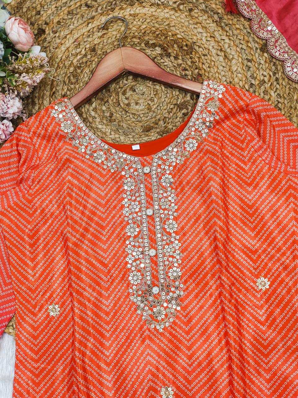 YNF CHINON KESH211 LDY112 SUITS & DRESSES WHOLESALE EMBROPIDERY PRINTED BANDHANI WEDDING SUITS MANUFACTURE - Deevit International