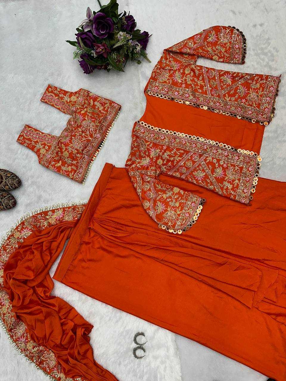 YNF CHINON RIN181 1074 SAREES WHOLESALE READY TO WEAR FANCY LEHNGA FANCY SAREES WITH JACKET MANUFACTURER - Deevit International