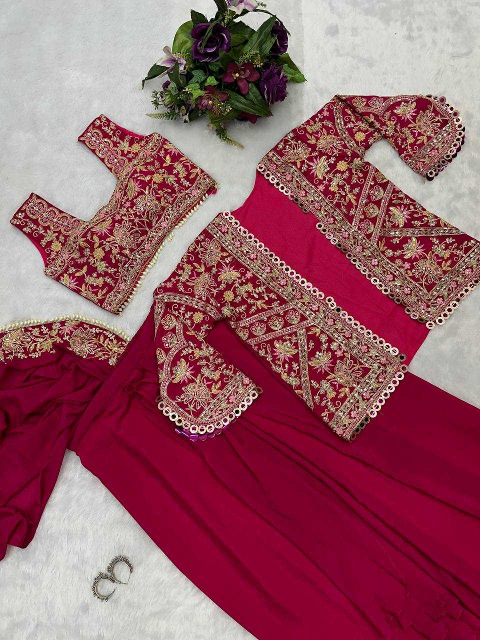 YNF CHINON RIN181 1074 SAREES WHOLESALE READY TO WEAR FANCY LEHNGA FANCY SAREES WITH JACKET MANUFACTURER - Deevit International