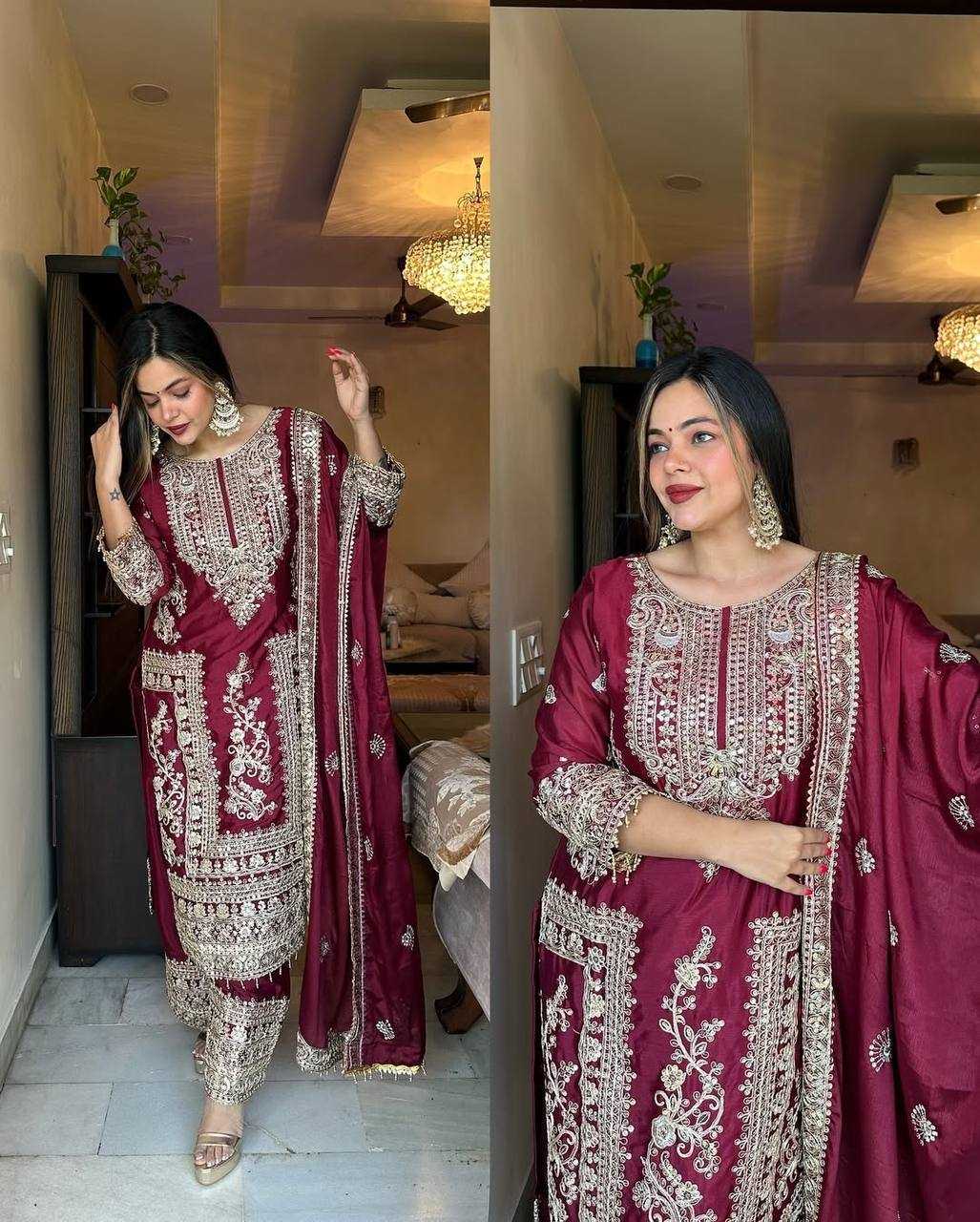 YNF CHINON SILK KESH123 5146 SUITS & DRESSES WHOLESALE PAKISTANI EMBROIDERY SILK EID COLLECTIONS SUITS MANUFACTURE - Deevit International