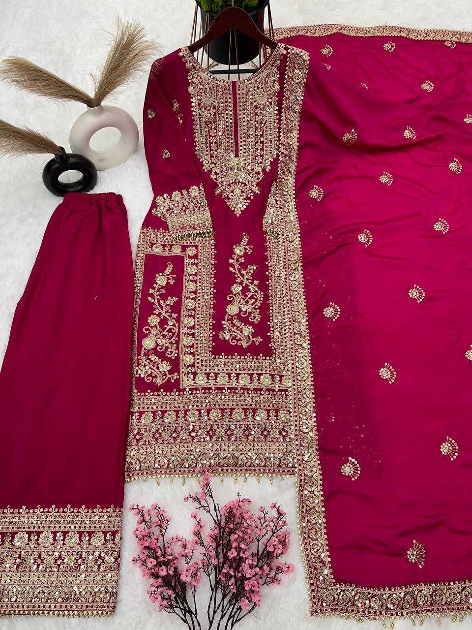 YNF CHINON SILK KESH123 5146 SUITS & DRESSES WHOLESALE PAKISTANI EMBROIDERY SILK EID COLLECTIONS SUITS MANUFACTURE - Deevit International