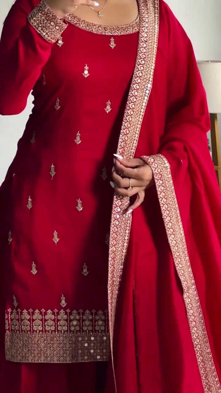 YNF CHINON SILK KESH247 7030 SUITS & DRESSES WHOLESALE EMBROPIDERY SHARARA SALWAR SILK PARTY WEDDING SUITS MANUFACTURE - Deevit International