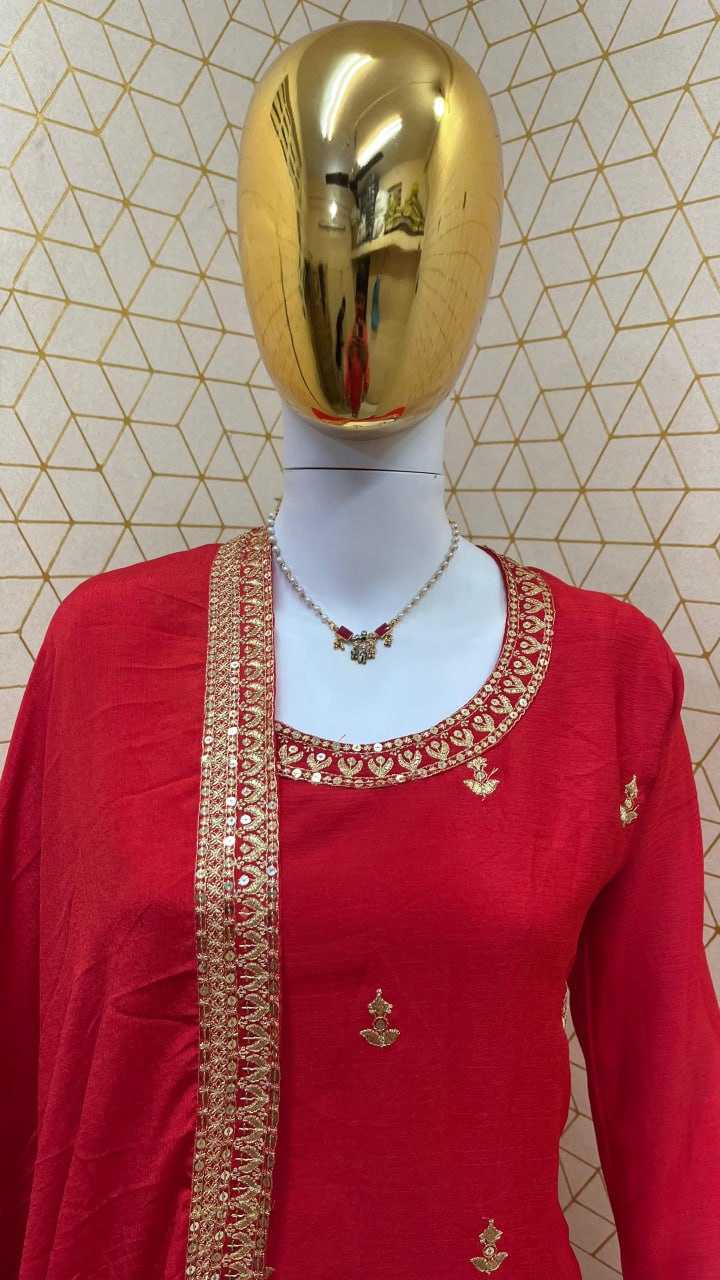 YNF CHINON SILK KESH247 7030 SUITS & DRESSES WHOLESALE EMBROPIDERY SHARARA SALWAR SILK PARTY WEDDING SUITS MANUFACTURE - Deevit International