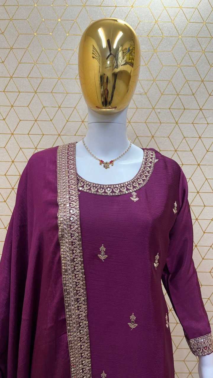 YNF CHINON SILK KESH247 7030 SUITS & DRESSES WHOLESALE EMBROPIDERY SHARARA SALWAR SILK PARTY WEDDING SUITS MANUFACTURE - Deevit International