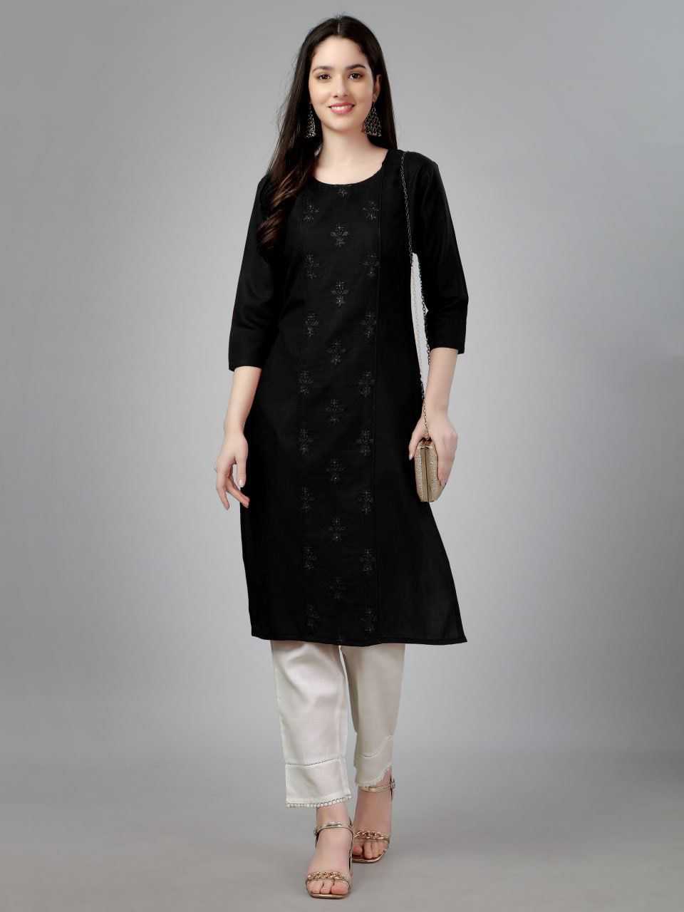 YNF COTTON KESH252 PIC03 KURTIS WHOLESALE COTTON FANCY EMBROIDERED KURTIS MANUFACTURER - Deevit International