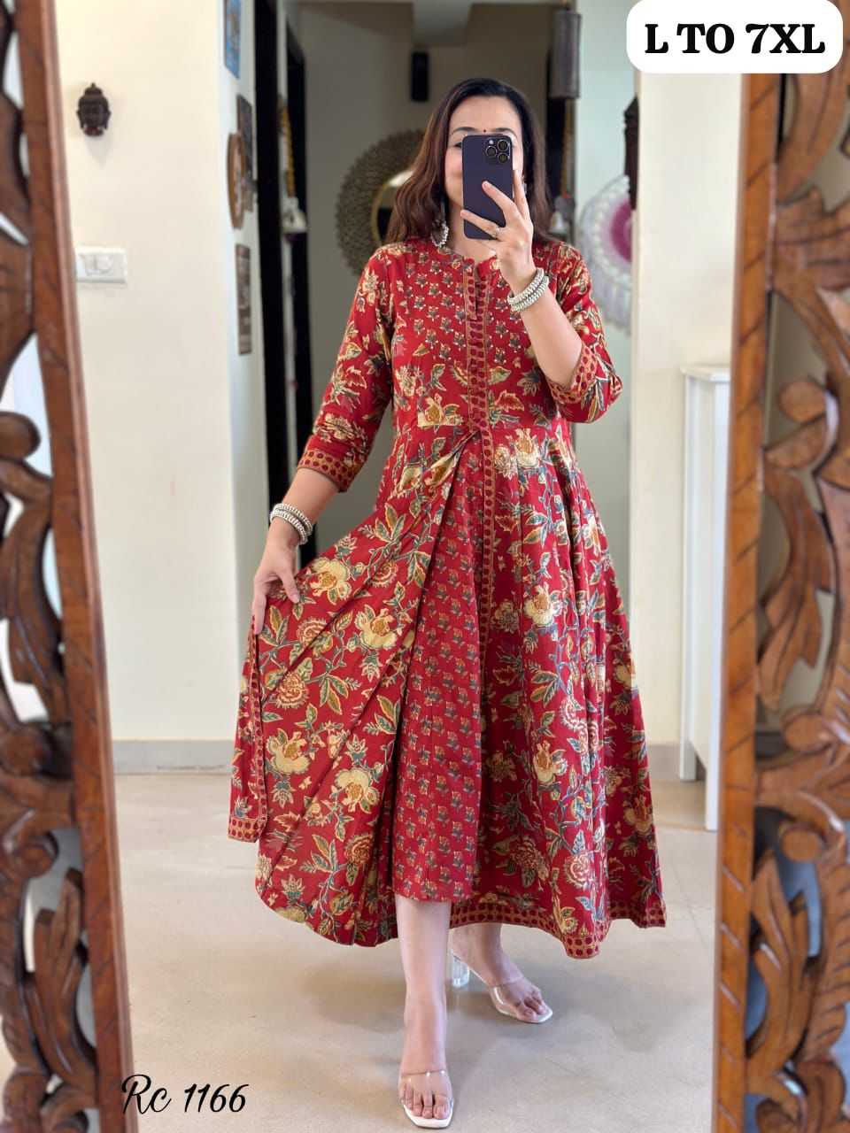 YNF COTTON KESH256 RNF18 SUIT WHOLESALE LONG ANARAKLI COTTON PRINTED LADIES LONG SUIT MANUFACTURER - Deevit International