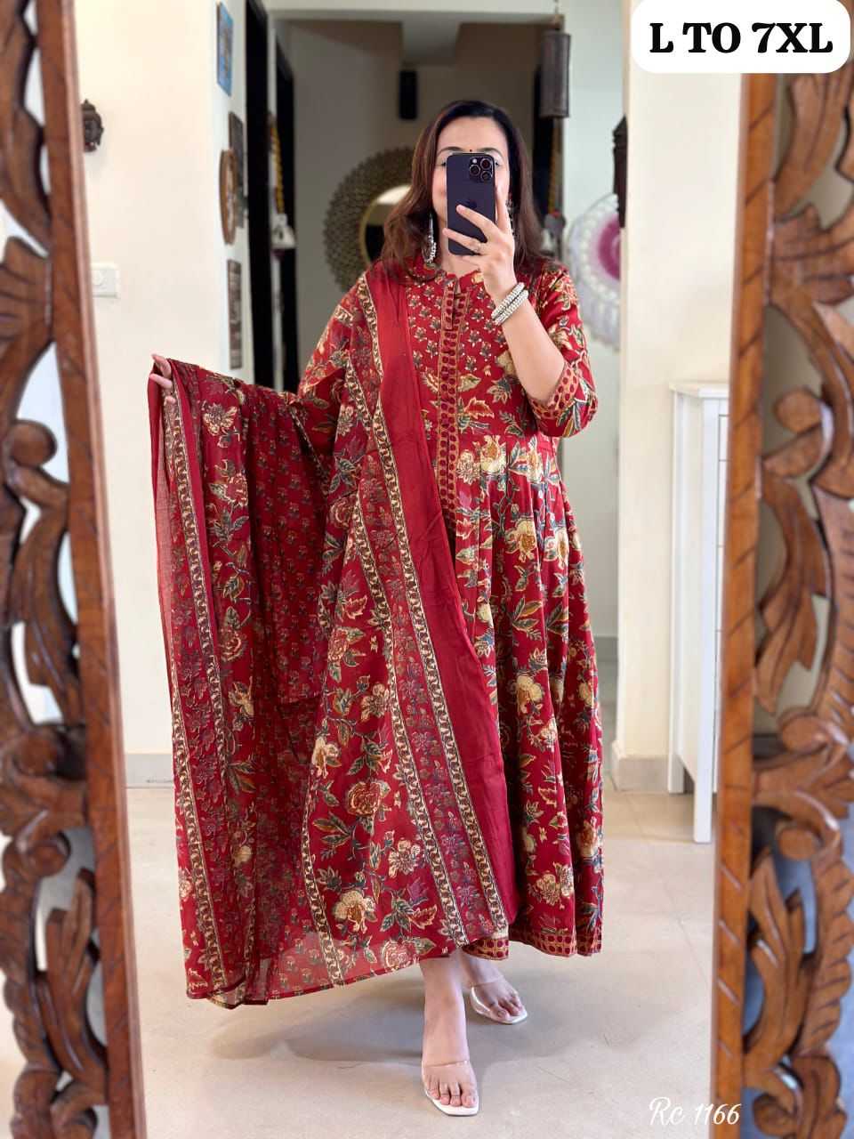 YNF COTTON KESH256 RNF18 SUIT WHOLESALE LONG ANARAKLI COTTON PRINTED LADIES LONG SUIT MANUFACTURER - Deevit International