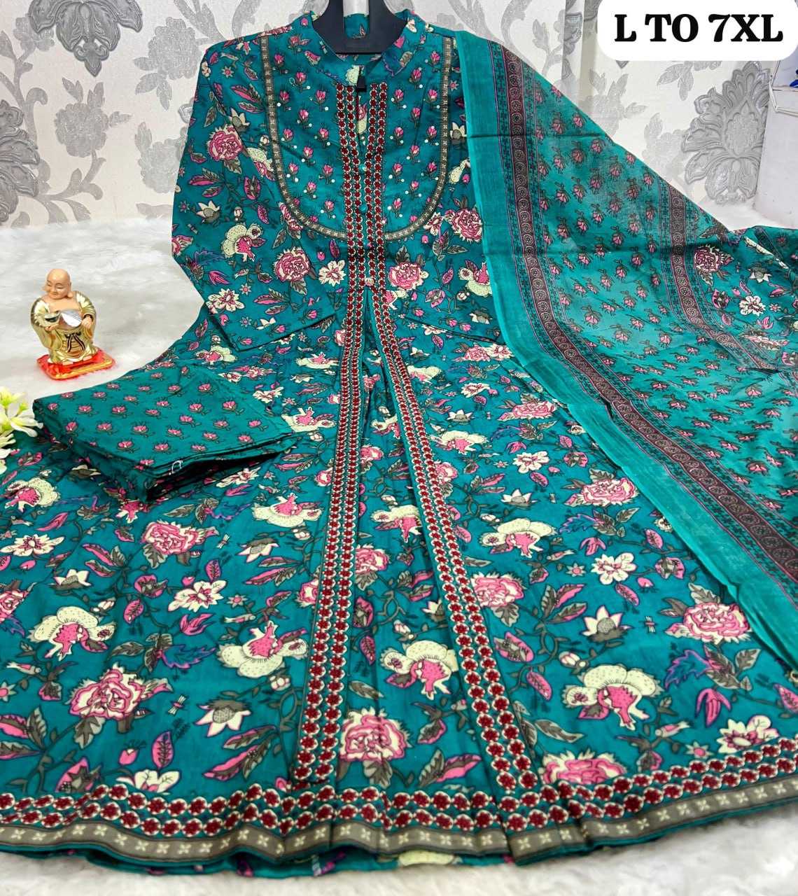 YNF COTTON KESH256 RNF18 SUIT WHOLESALE LONG ANARAKLI COTTON PRINTED LADIES LONG SUIT MANUFACTURER - Deevit International