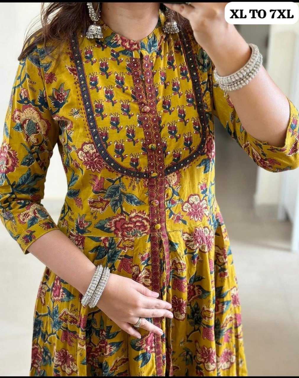 YNF COTTON KESH256 RNF18 SUIT WHOLESALE LONG ANARAKLI COTTON PRINTED LADIES LONG SUIT MANUFACTURER - Deevit International