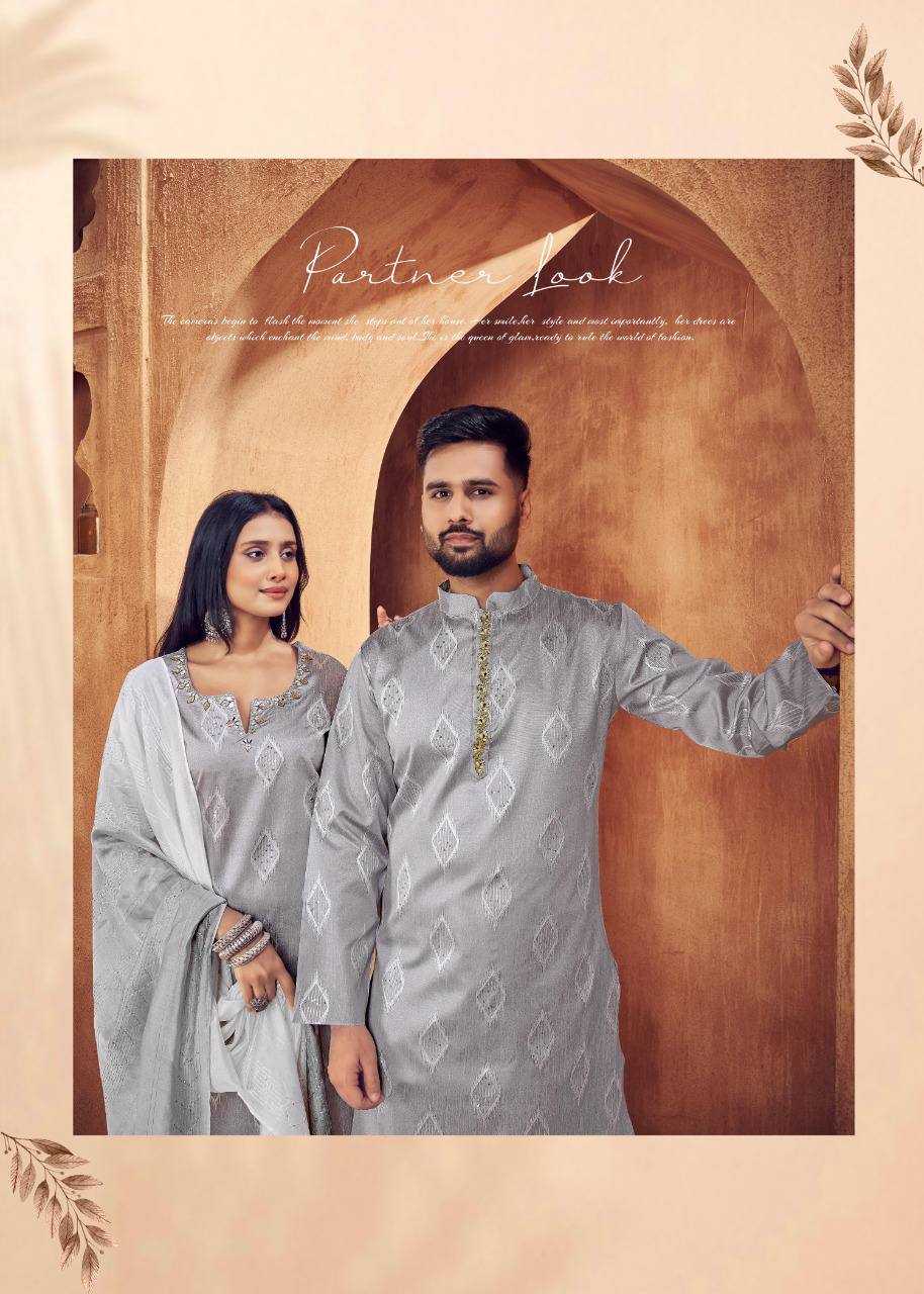 YNF COTTON RIN131 11 COUPLE WEAR WHOLESALE MENS KURTA PAYJAM & FEMALE KURTIS BOTTOM MANUFACTURER - Deevit International