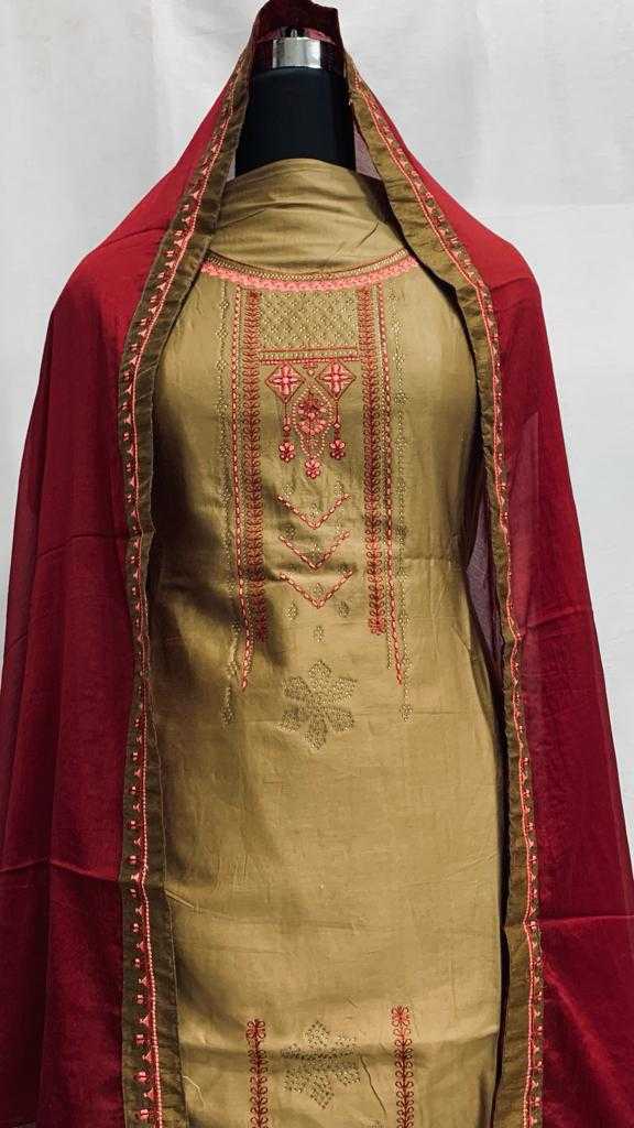 YNF COTTON RIN131 PATIYALA SUITS & DRESSES LADIES UNSTITCHED EMBROIDERY COTTON PATIALA SUITS MANUFACTUR - Deevit International