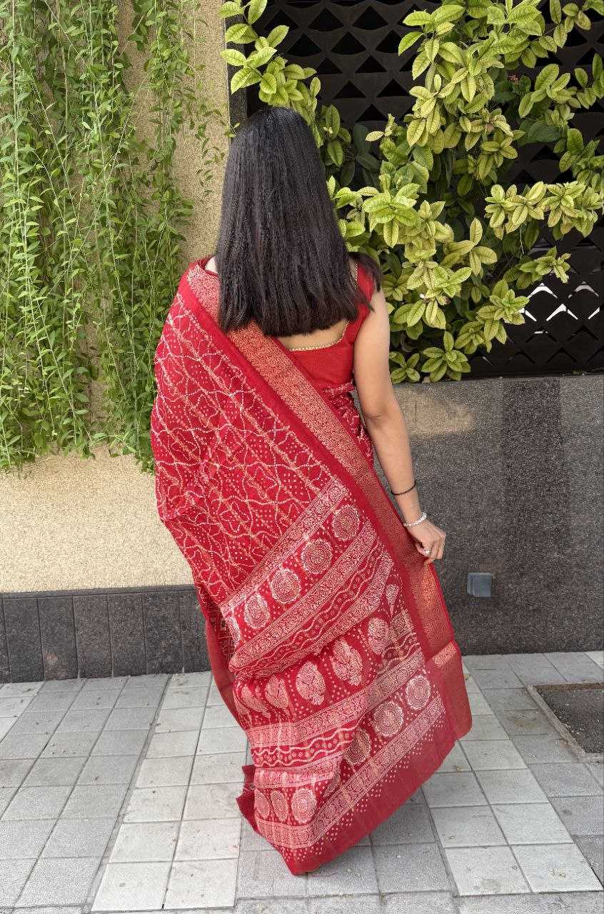 YNF COTTON SILK KESH117 RWC29 SAREES WHOLESALE COTTON RED SILK ZARI BORDER SAREES MANUFACTURER - Deevit International