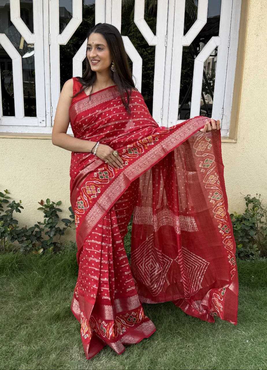 YNF COTTON SILK KESH117 RWC55 SAREES WHOLESALE SILK ZARI BORDER RED COTTON SAREES MANUFACTURER - Deevit International