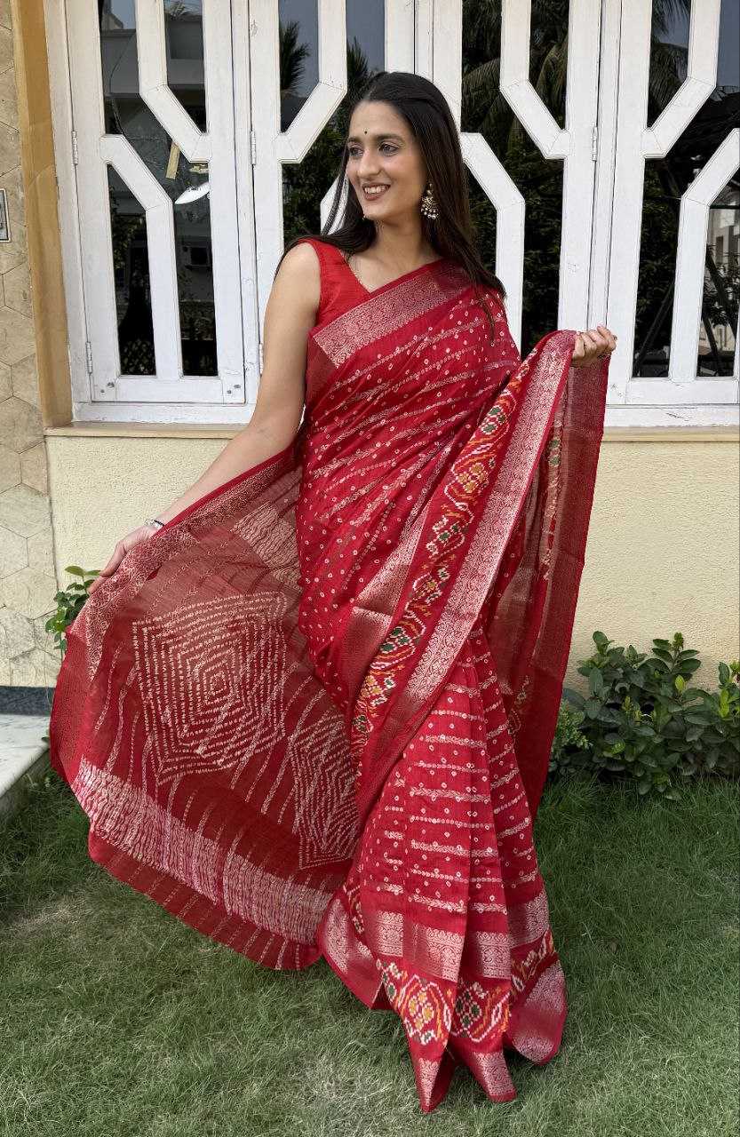 YNF COTTON SILK KESH117 RWC55 SAREES WHOLESALE SILK ZARI BORDER RED COTTON SAREES MANUFACTURER - Deevit International