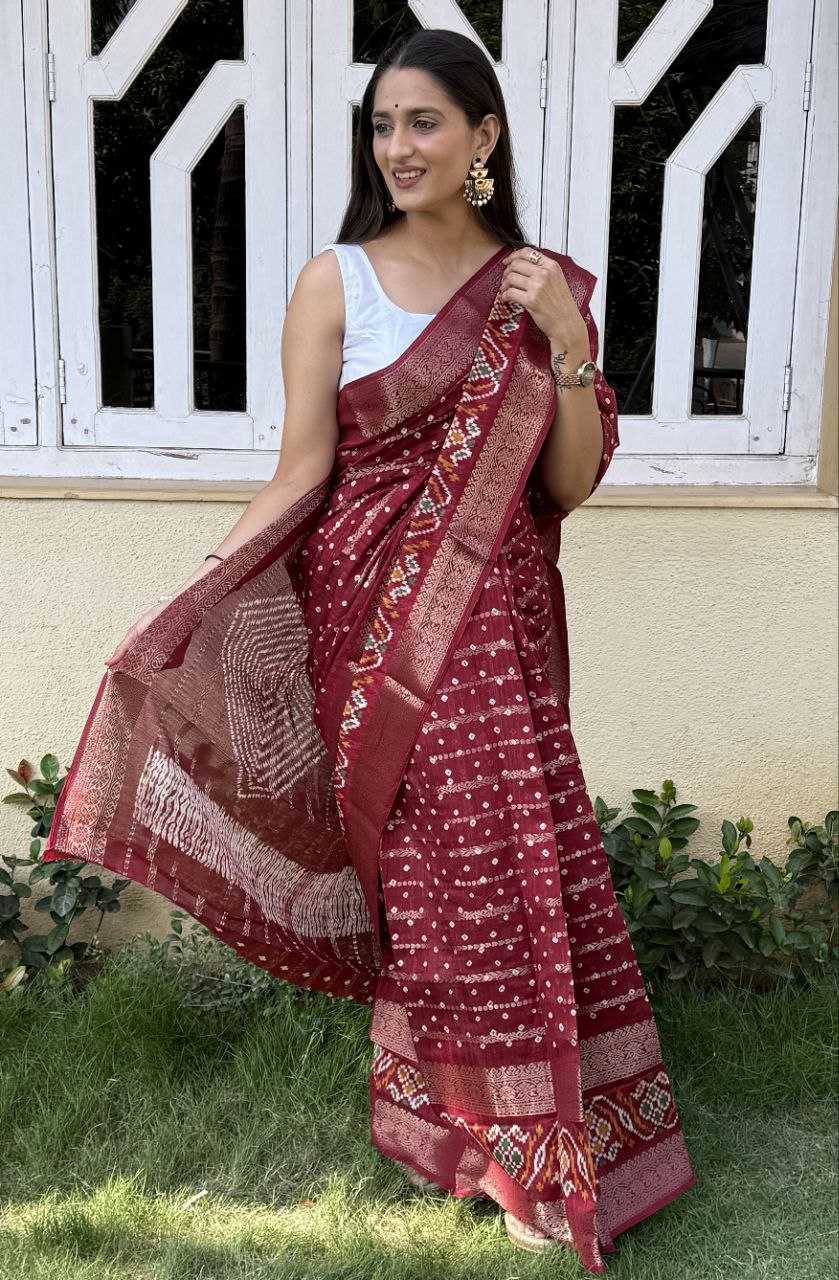 YNF COTTON SILK KESH117 RWC55 SAREES WHOLESALE SILK ZARI BORDER RED COTTON SAREES MANUFACTURER - Deevit International