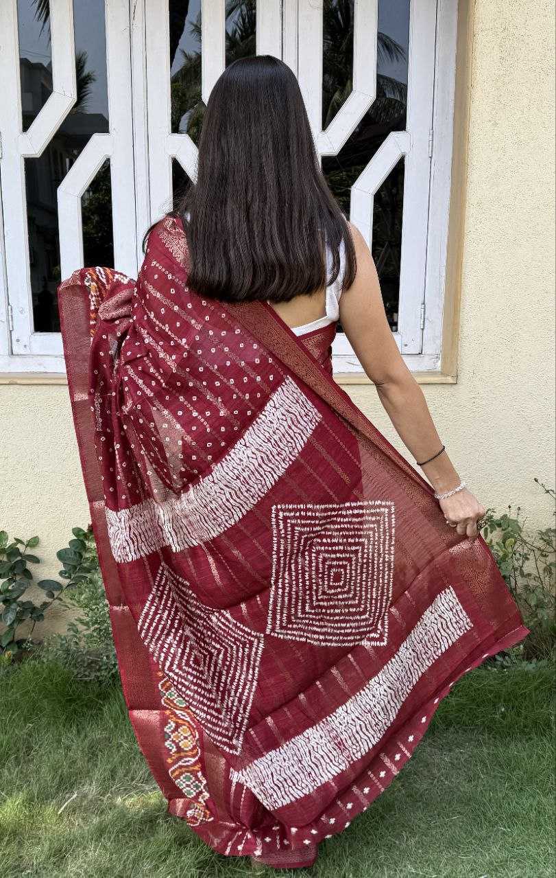 YNF COTTON SILK KESH117 RWC55 SAREES WHOLESALE SILK ZARI BORDER RED COTTON SAREES MANUFACTURER - Deevit International