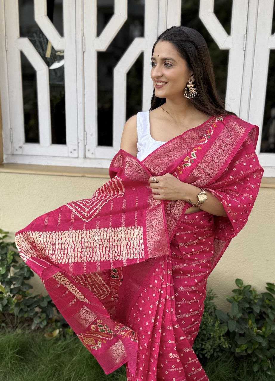 YNF COTTON SILK KESH117 RWC55 SAREES WHOLESALE SILK ZARI BORDER RED COTTON SAREES MANUFACTURER - Deevit International