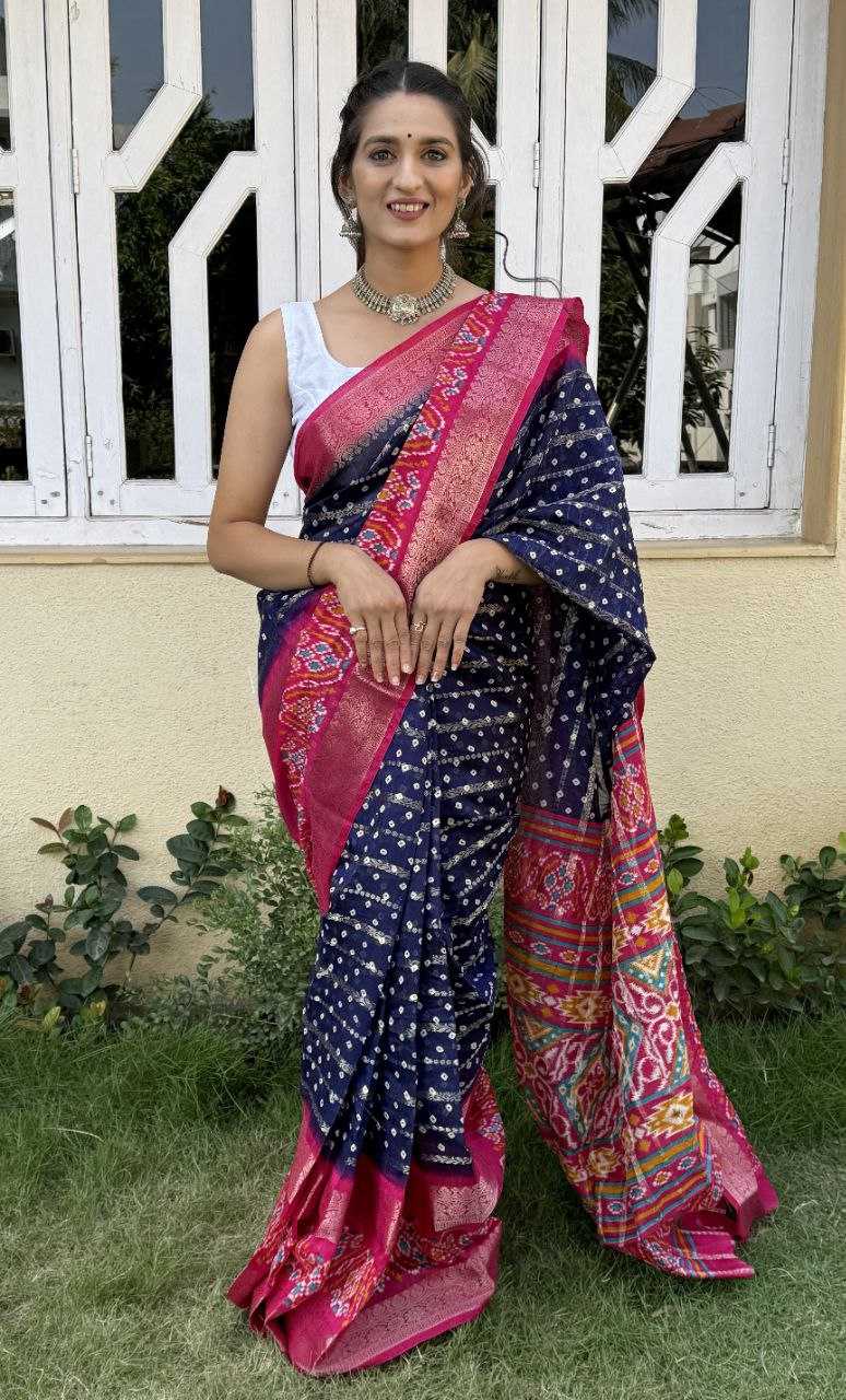 YNF COTTON SILK KESH117 RWC82 SAREES WHOLESALE COTTON BANDHANI JACQUARD SILK SAREES MANUFACTURER - Deevit International