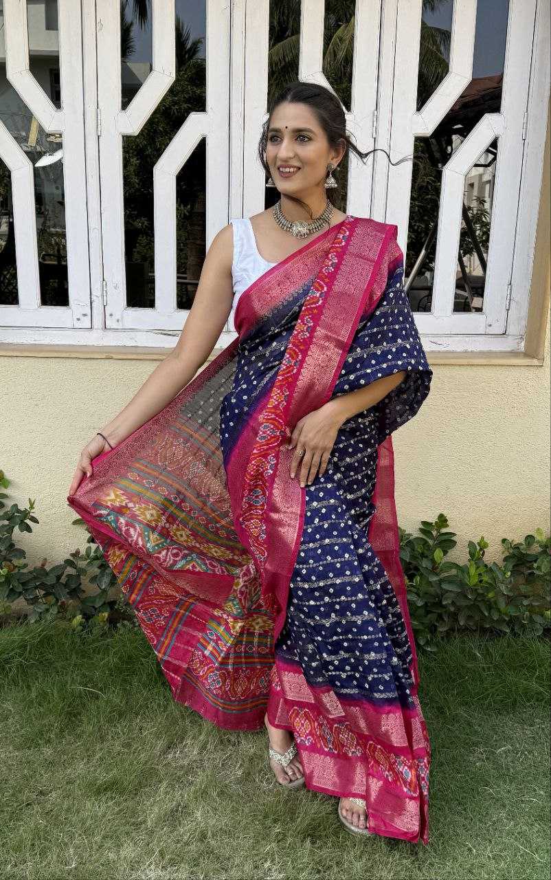 YNF COTTON SILK KESH117 RWC82 SAREES WHOLESALE COTTON BANDHANI JACQUARD SILK SAREES MANUFACTURER - Deevit International