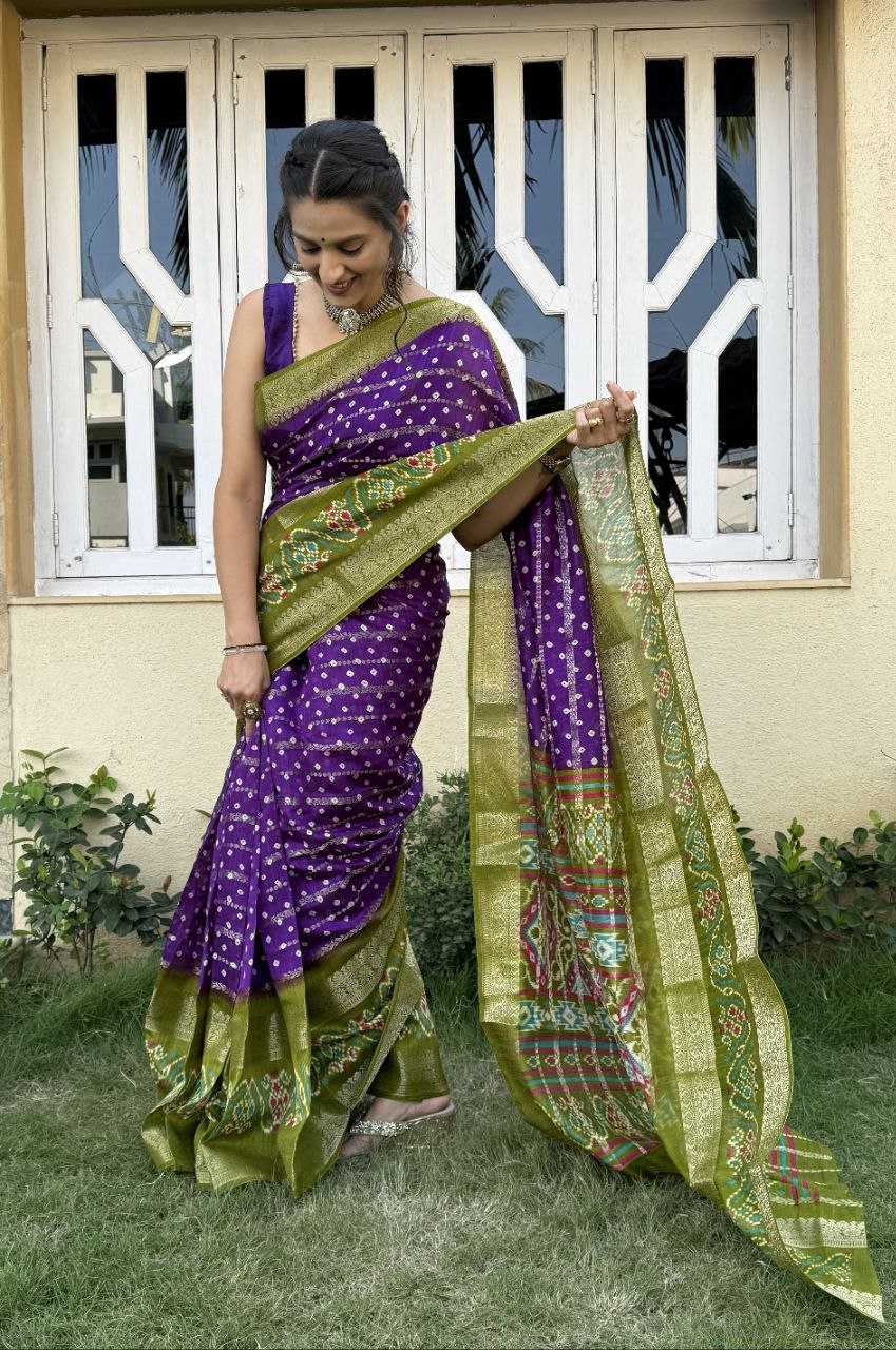 YNF COTTON SILK KESH117 RWC82 SAREES WHOLESALE COTTON BANDHANI JACQUARD SILK SAREES MANUFACTURER - Deevit International