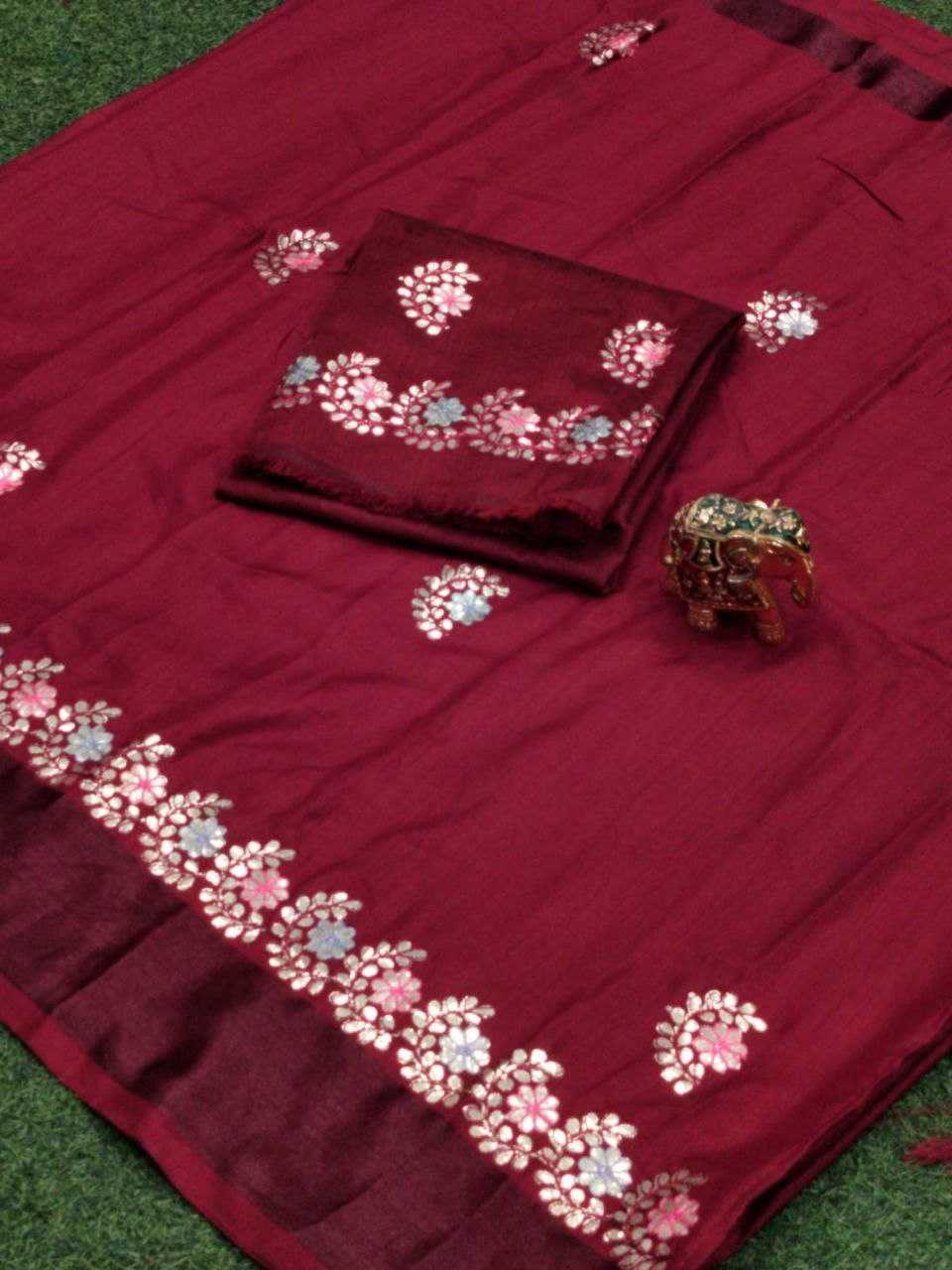 YNF DOLA SILK KESH179 AHB107 SILK SAREES WHOLESALE DOLA SILK ZARI BORDERED SILK MAROON SILK SAREES MANUFACTURER - Deevit International