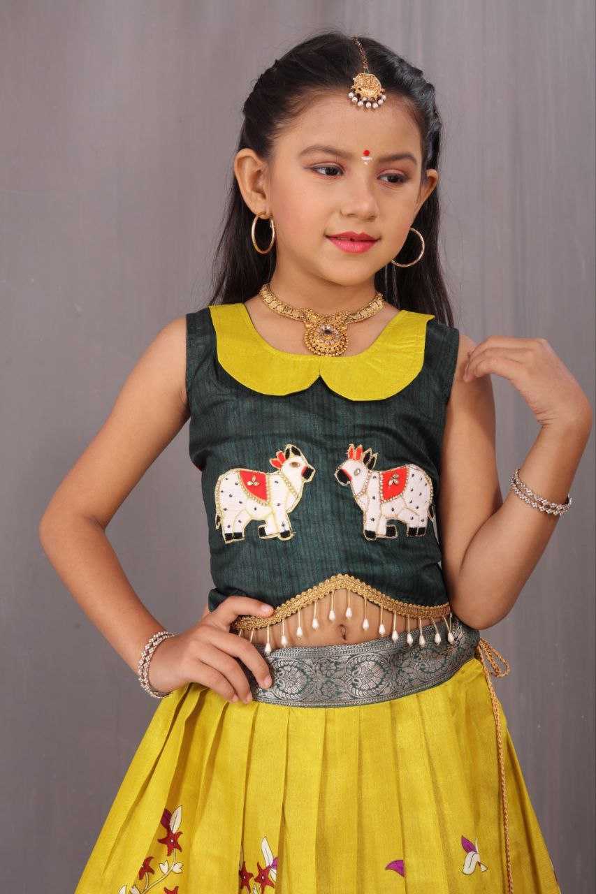 YNF DOLA SILK KESH189 VET18 KIDS WEAR WHOLESALE KIDS LEHENGA KIDS TRADITIONAL OUTFITS KIDS LEHENGA CHOLI KIDS FESTIVE WEAR KIDS WEDDING OUTFITS MANUFACTURER - Deevit International