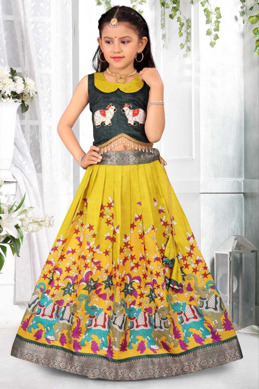 YNF DOLA SILK KESH189 VET18 KIDS WEAR WHOLESALE KIDS LEHENGA KIDS TRADITIONAL OUTFITS KIDS LEHENGA CHOLI KIDS FESTIVE WEAR KIDS WEDDING OUTFITS MANUFACTURER - Deevit International