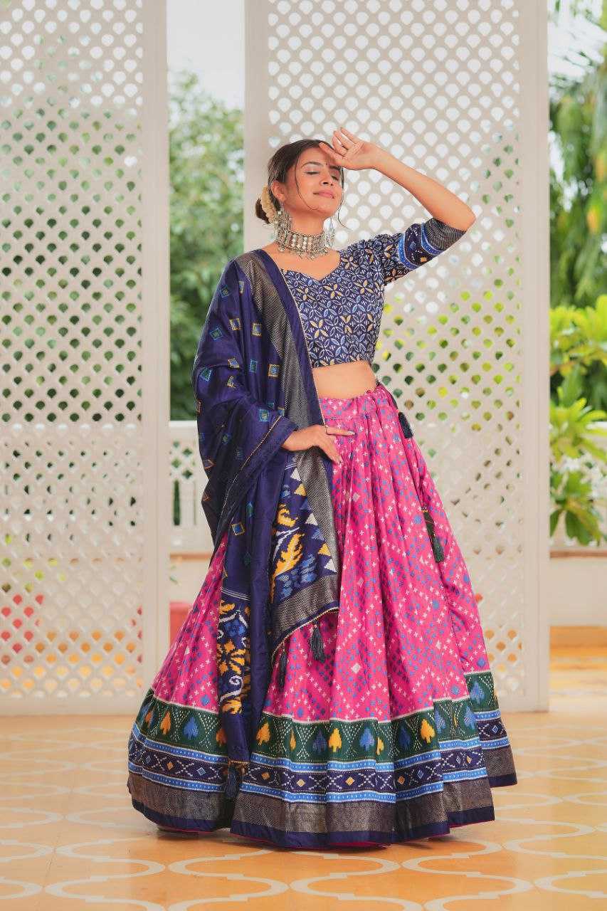 YNF DOLA SILK KESH243 Amisha LEHENGAS WHOLESALE SILK PRINTED LEHENGA WITH DUPTTA LEHENGAS MANUFACTURER - Deevit International