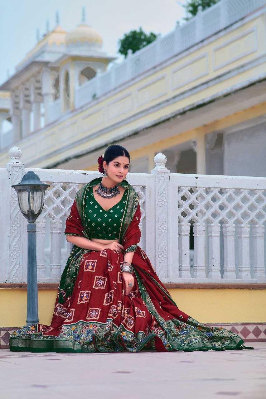 YNF DOLA SILK KESH243 Mor LEHENGAS WHOLESALE SILK PRINTED TRADITIONAL LEHENGA WITH DUPTTA LEHENGAS MANUFACTURER - Deevit International