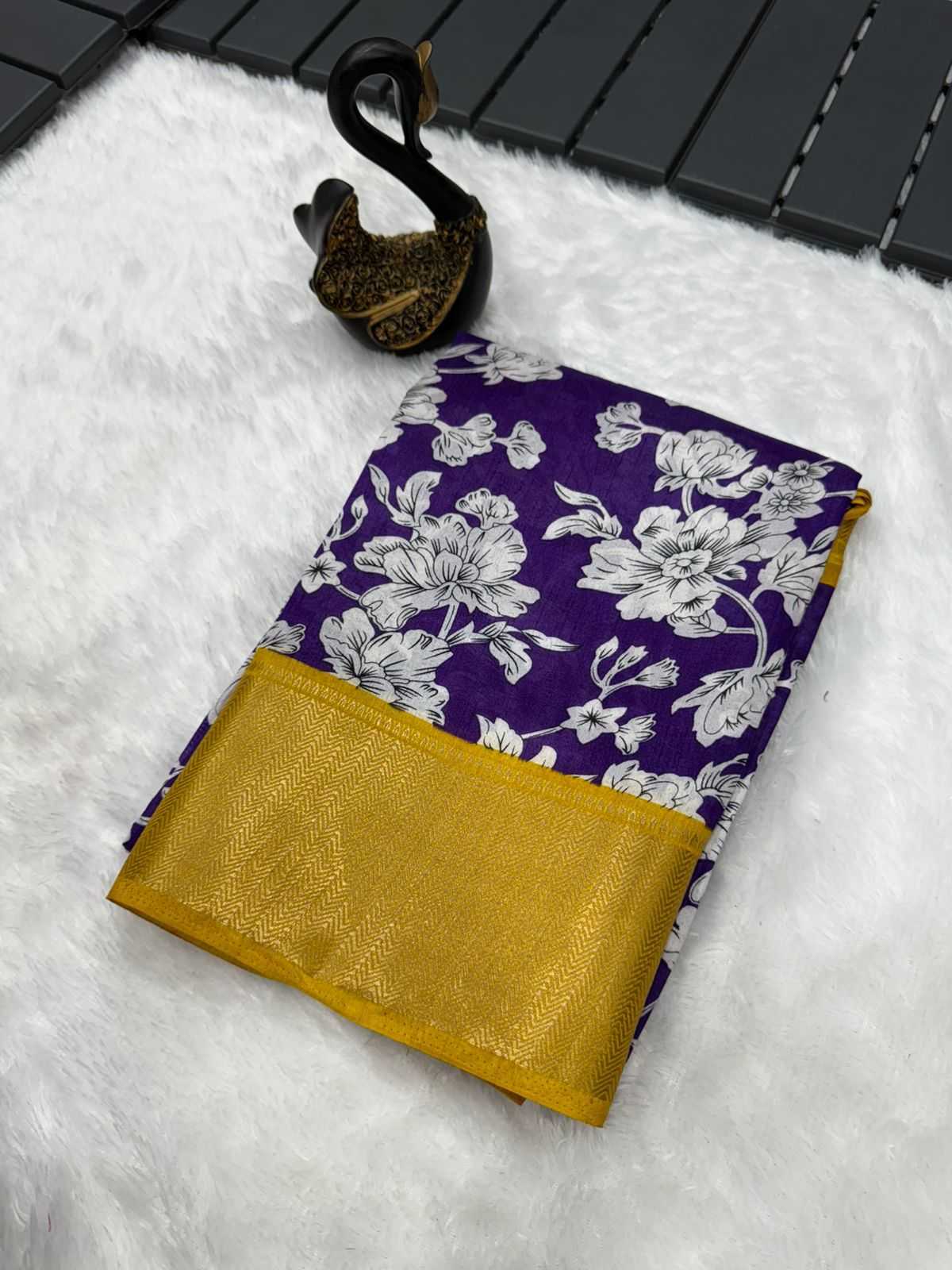 YNF DOLA SILK RIN138 RLC02 WHOLESALE DOLA SILK ZARI BORDER SOFT PRINTED SILK SAREE MANUFACTURER - Deevit International