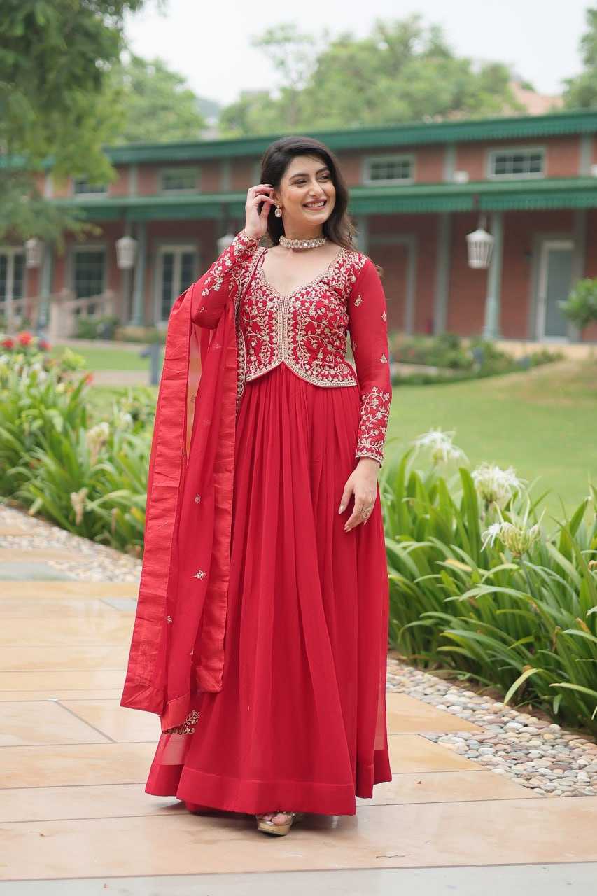 YNF FAUX BLOOMING KESH132 9202 GOWNS WHOLESALE WEDDING EMBROIDERY ANARKALI GOWNS MANUFACTURER - Deevit International