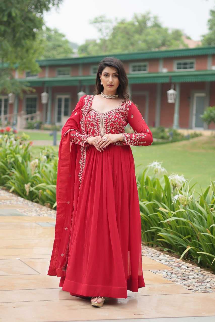 YNF FAUX BLOOMING KESH132 9202 GOWNS WHOLESALE WEDDING EMBROIDERY ANARKALI GOWNS MANUFACTURER - Deevit International