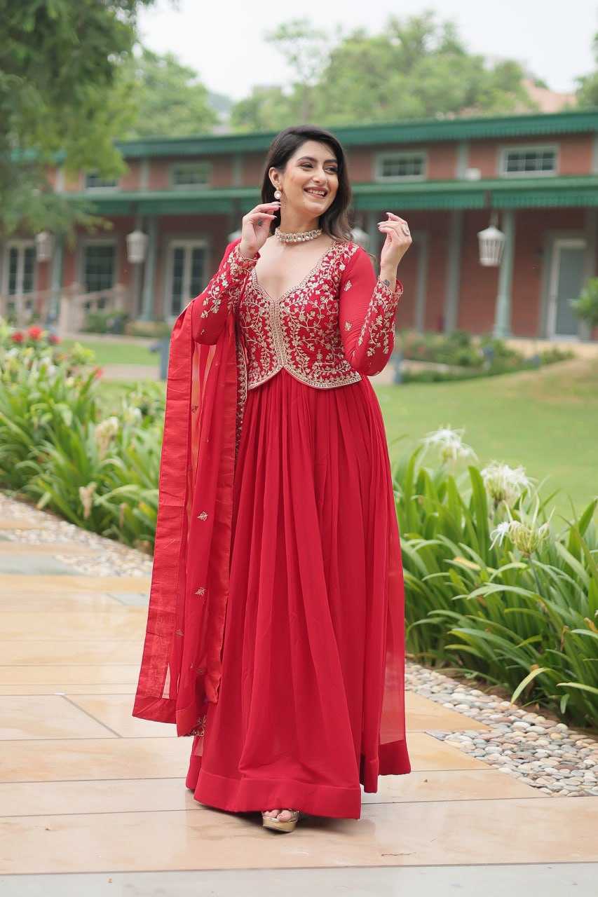 YNF FAUX BLOOMING KESH132 9202 GOWNS WHOLESALE WEDDING EMBROIDERY ANARKALI GOWNS MANUFACTURER - Deevit International