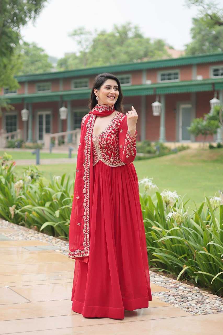 YNF FAUX BLOOMING KESH132 9202 GOWNS WHOLESALE WEDDING EMBROIDERY ANARKALI GOWNS MANUFACTURER - Deevit International