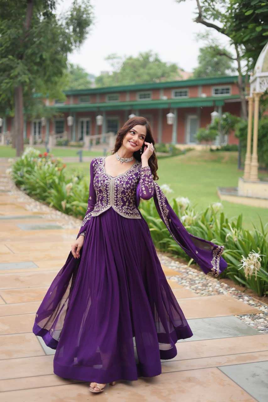 YNF FAUX BLOOMING KESH132 9202 GOWNS WHOLESALE WEDDING EMBROIDERY ANARKALI GOWNS MANUFACTURER - Deevit International