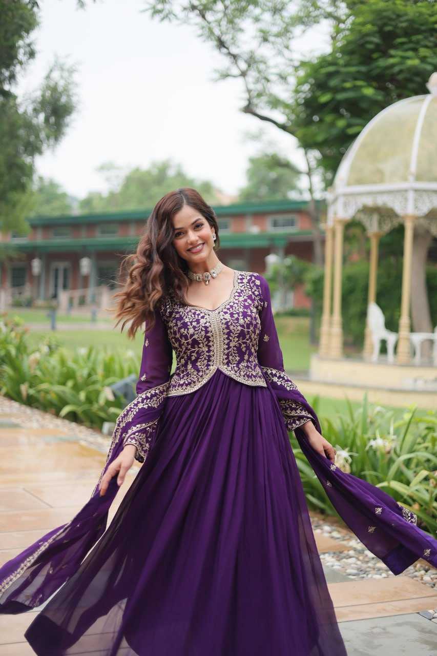 YNF FAUX BLOOMING KESH132 9202 GOWNS WHOLESALE WEDDING EMBROIDERY ANARKALI GOWNS MANUFACTURER - Deevit International