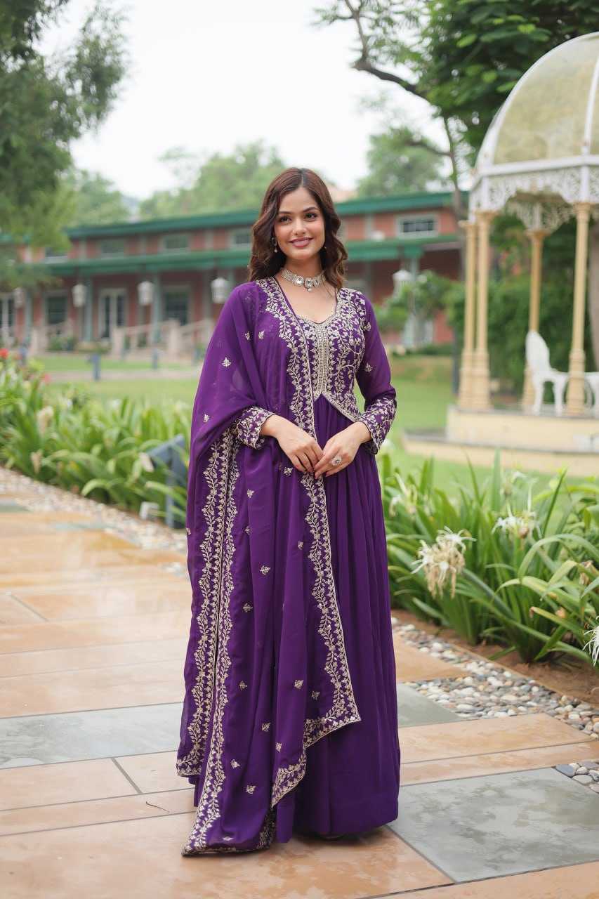 YNF FAUX BLOOMING KESH132 9202 GOWNS WHOLESALE WEDDING EMBROIDERY ANARKALI GOWNS MANUFACTURER - Deevit International