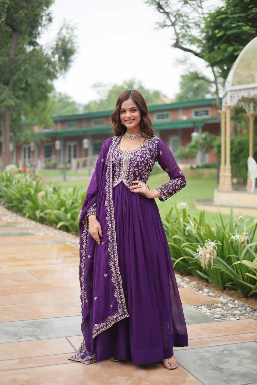 YNF FAUX BLOOMING KESH132 9202 GOWNS WHOLESALE WEDDING EMBROIDERY ANARKALI GOWNS MANUFACTURER - Deevit International