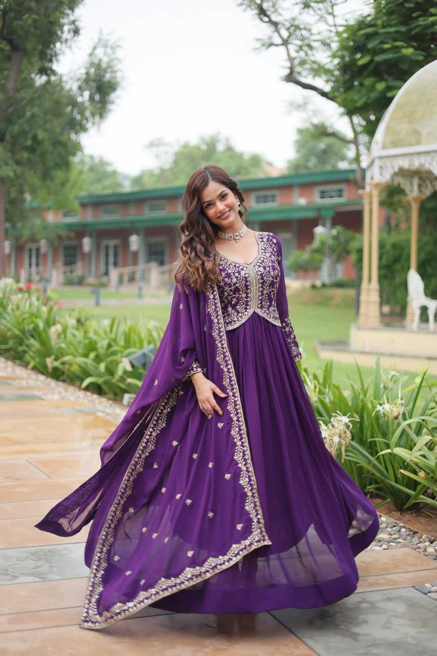 YNF FAUX BLOOMING KESH132 9202 GOWNS WHOLESALE WEDDING EMBROIDERY ANARKALI GOWNS MANUFACTURER - Deevit International